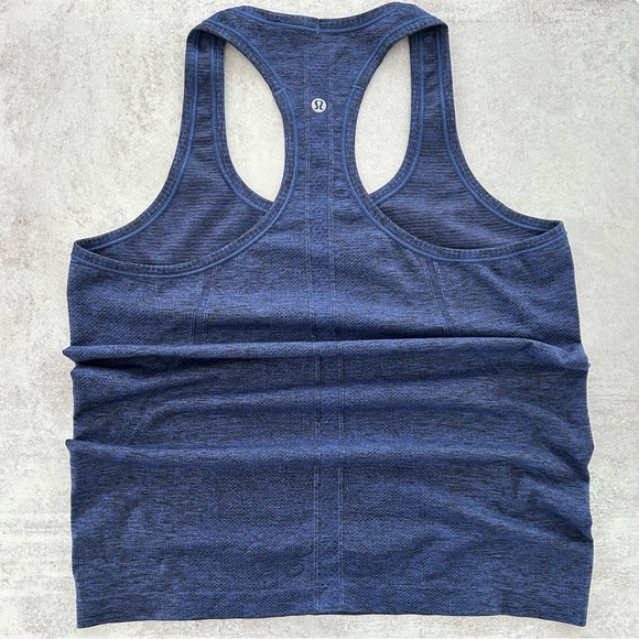 Lululemon Swiftly Tech Racerback Tank Top in Black / Sapphire Blue 12 - Picture 9 of 12